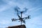 Weather vane spinning in strong wind