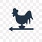 Weather vane vector icon isolated on transparent background, Weather vane transparency concept can be used web and mobile