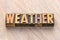 Weather word in wood type