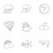 Weatherboard icons set, outline style