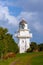 Weatherboard lighthouse at Katiki Point, Otago, New Zealand.