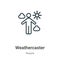 Weathercaster outline vector icon. Thin line black weathercaster icon, flat vector simple element illustration from editable