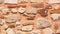 Weathered antique wall, byzantine ancient brick masonry