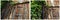 Weathered barn door hinges vines collage