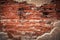 Weathered brick wall fragment