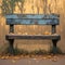 Weathered charm A rustic, aged wooden bench in serene simplicity