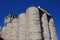 Weathered concrete silos