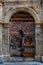 Weathered door on the old town of Chania