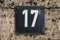 Weathered enamelled plate number 17