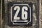 Weathered enamelled plate number 26