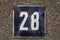 Weathered enamelled plate number 28