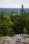 Weathered Granite and Scenic View, Beech Mountain Trail in Acadia National Park, Mount Desert Island, Maine