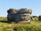 Weathered gritstone rock formation named Victory on birchen Edge