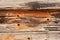 Weathered railway sleeper with knots and gnarls