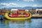 Weathered reed boats along the coast of Lake Titicaca in Puno, P