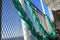 Weathered rope line on coastal ferry boat