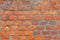 Weathered stained old brick wall background in day