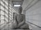 Weathered statue of Buddha in Gongju National Museum, Gongju, South Korea