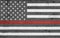 Weathered United States of America thin red line flag