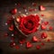 Weathered Whispers: Rustic Valentine's Background with Hearts and Gifts