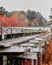 Weathered wood canal bridge siding structure