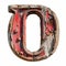 Weathered wooden letter O