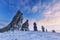 Weathering posts on the Manpupuner plateau, Komi Republic, Russia