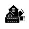 Weatherization black glyph icon