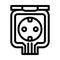 weatherproof socket line icon vector illustration