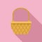 Weave basket icon flat vector. Picnic hamper