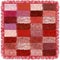 Weave grunge striped and checkered soft plaid with fringe in pink,red,white, violet,brown colors