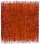 Weave grunge striped interlaced carpet with fringe in orange,brown
