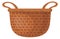 Weaved basket. Cartoon rustic handmade wicker icon