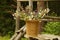 Weaver hand-made wicker chest with flowers