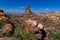 Weaver`s Needle is in the Superstition Mountains east of Phoenix, Arizona.