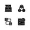 Web analytics black glyph icons set on white space