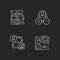 Web analytics chalk white icons set on black background