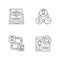 Web analytics linear icons set