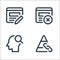 Web apps seo line icons. linear set. quality vector line set such as link, head, delete