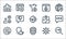 Web apps seo line icons. linear set. quality vector line set such as search option, location, user, hot, multi line, location,