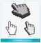 Web arrow hands symbols set isolated