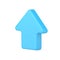 Web arrow indicator 3d icon. Volumetric blue cursor for website