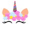 Web Awesome cute unicorn in flat cartoon style.Magic unicorn in cartoon style.Kids illustration