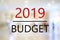 Web banner, 2019 budget on blur background, digital marketing, b