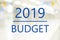 Web banner, 2019 budget on blur background, digital marketing, b