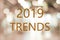Web banner, 2019 trends on blur background, digital marketing, b