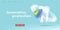 Web banner with 3d illustration of a Healthy tooth and protective shield, anti-caries protection concept