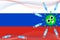 Web banner for advocacy for the prevention of viral diseases in medical institutions against the background of the flag of Russia,