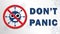 Web banner for campaigning against panic for viral diseases and quarantine, the concept of calm and human health