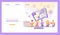 Web banner for children natural science, physics or chemistry classes flat vector illustration